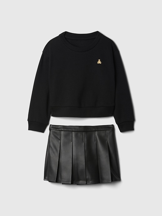 2 of 8 showing, with the color black of product Baby & Toddler Skort Outfit Set