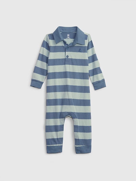 1 of 8 showing, with the color bainbridge blue of product Baby Stripe One-Piece