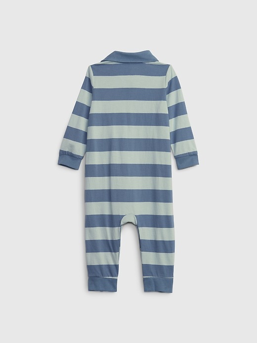 2 of 8 showing, with the color bainbridge blue of product Baby Stripe One-Piece