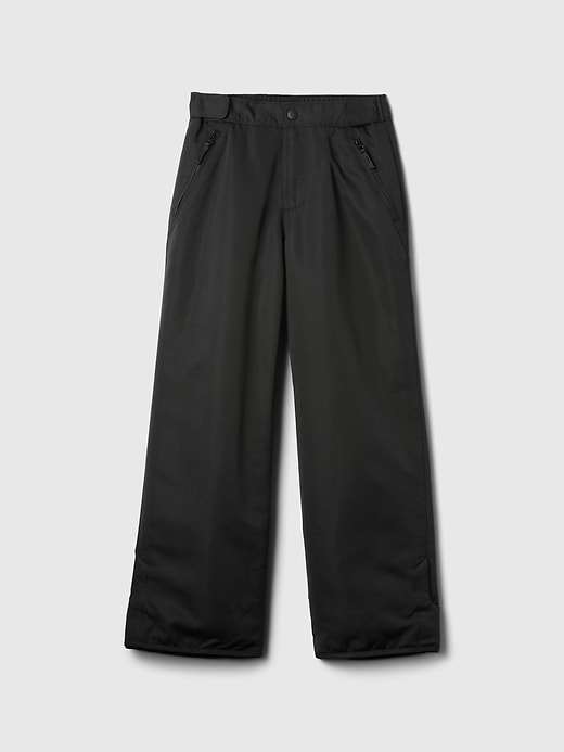 1 of 8 showing, with the color true black of product Kids Fleece-Lined Snow Pants