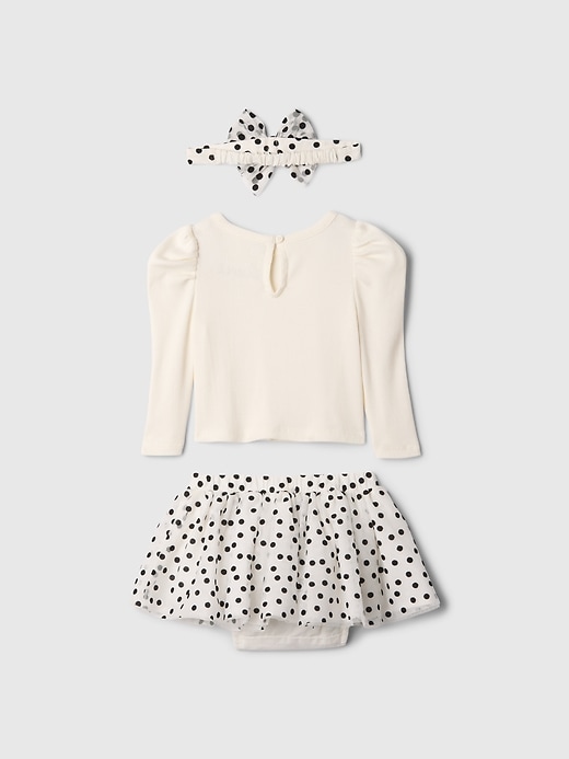 2 of 8 showing, with the color ivory frost of product Baby Tulle Outfit Set
