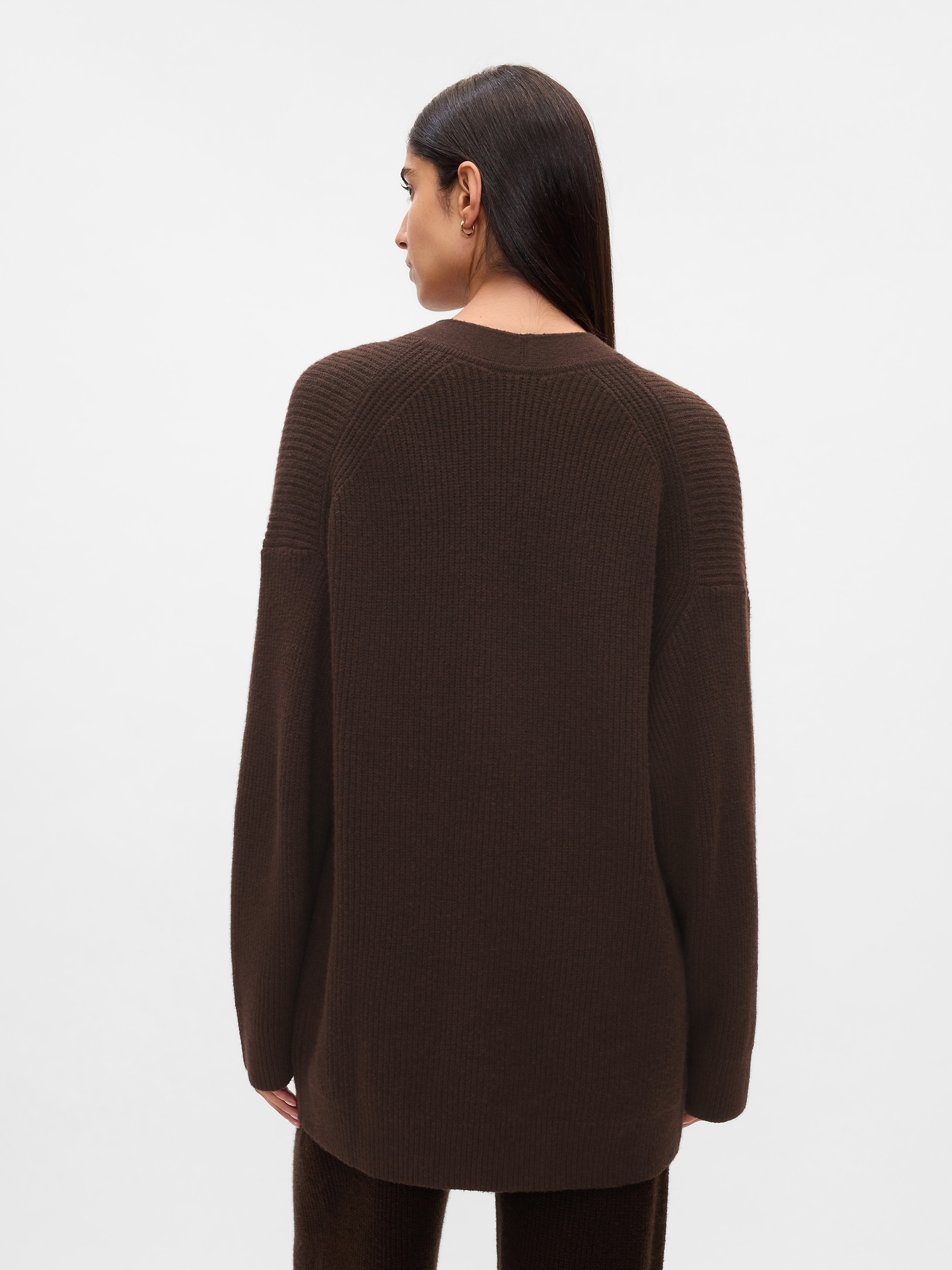 CashSoft Shaker-Stitch Boyfriend Cardigan | Gap