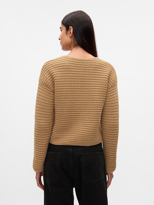 2 of 8 showing, with the color camel hair tan of product Textured Sweater Jacket