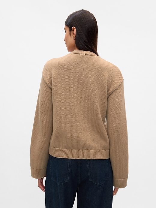 2 of 8 showing, with the color camel hair tan of product Pocket Cardigan Sweater