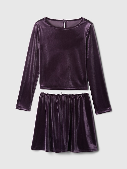 Image number 4 showing, Kids Velvet Outfit Set