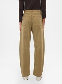 Mid Rise Twill Barrel Pants