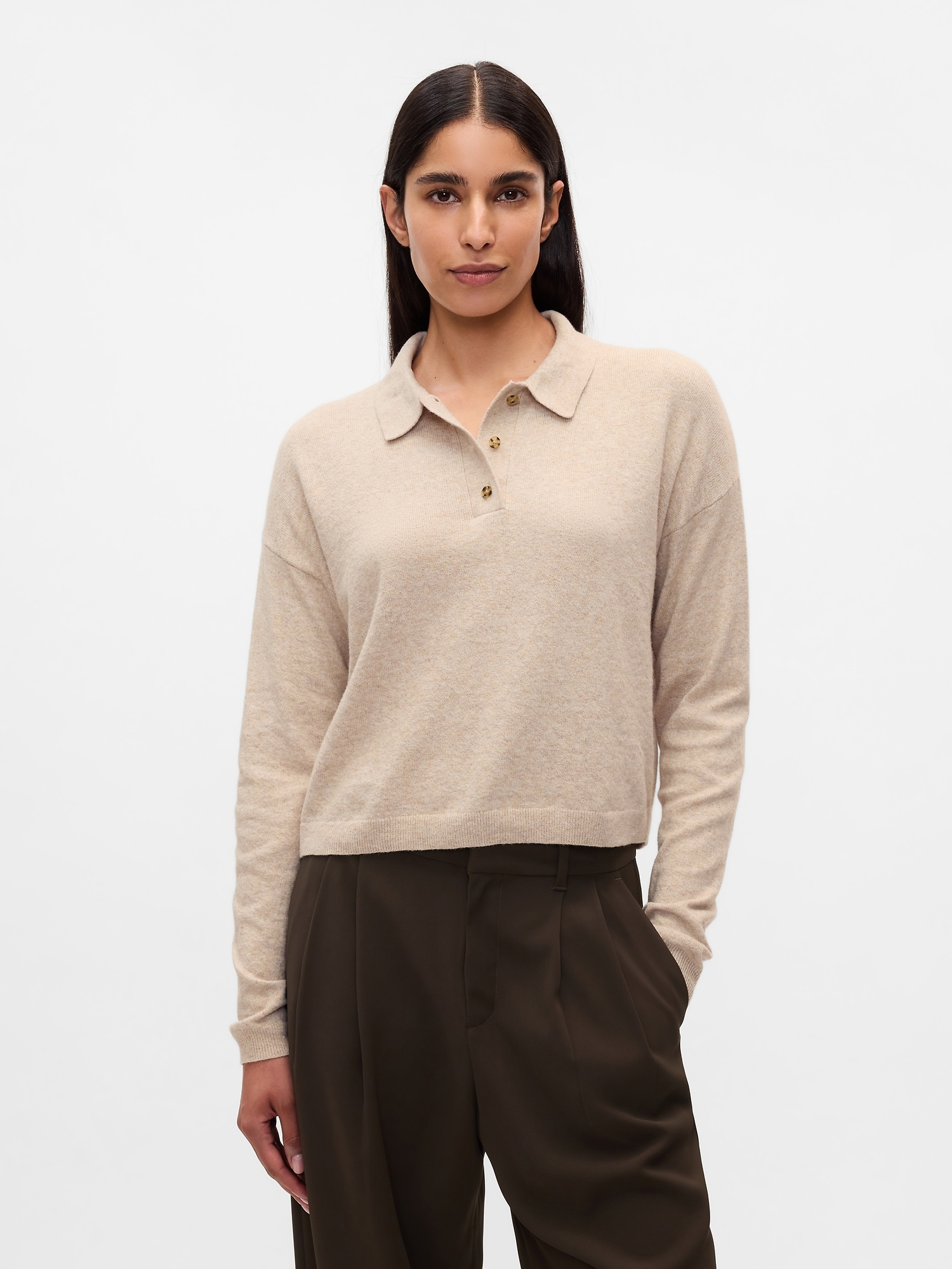 Button up polo sweater 2025