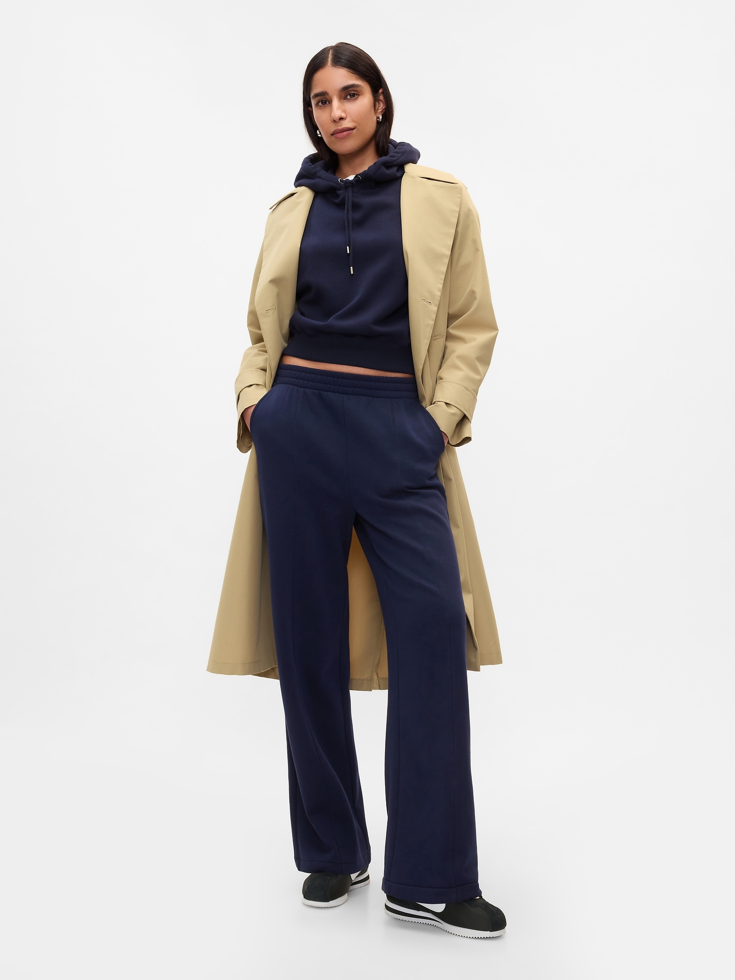 Gap Vintage Soft Wide-leg Sweatpants In Navy Blue