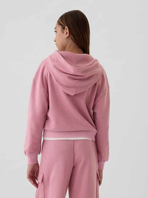 2 of 8 showing, with the color elle pink of product Kids VintageSoft Cropped Hoodie