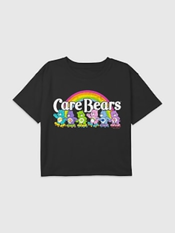 Kids Care Bears Roller Skates Graphic Boxy Crop Tee