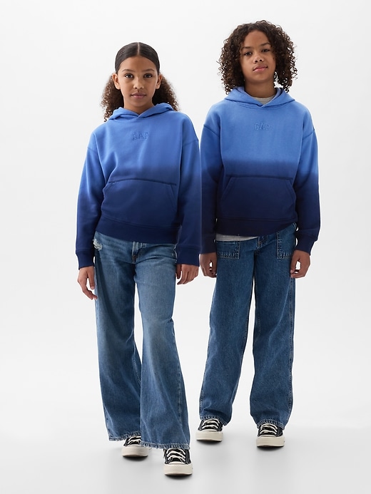 2 of 8 showing, with the color cabana blue of product Kids VintageSoft Relaxed Logo Hoodie