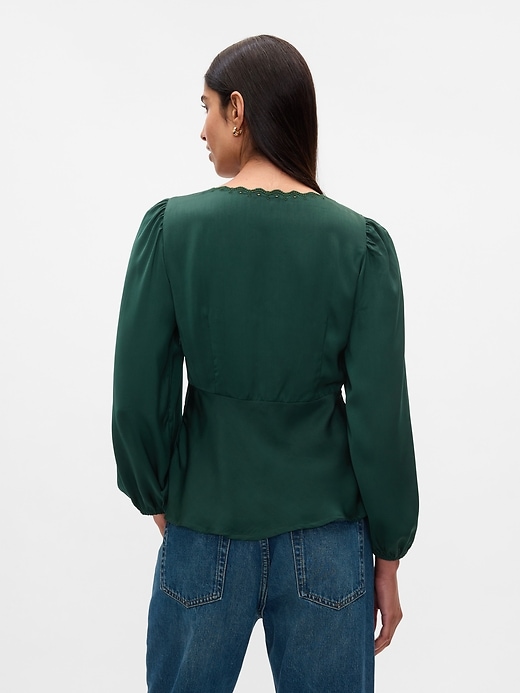 2 of 8 showing, with the color essex green of product Satin Empire Top