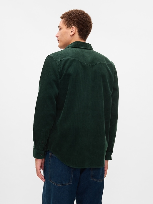 2 of 8 showing, with the color essex green of product Corduroy Western Shirt