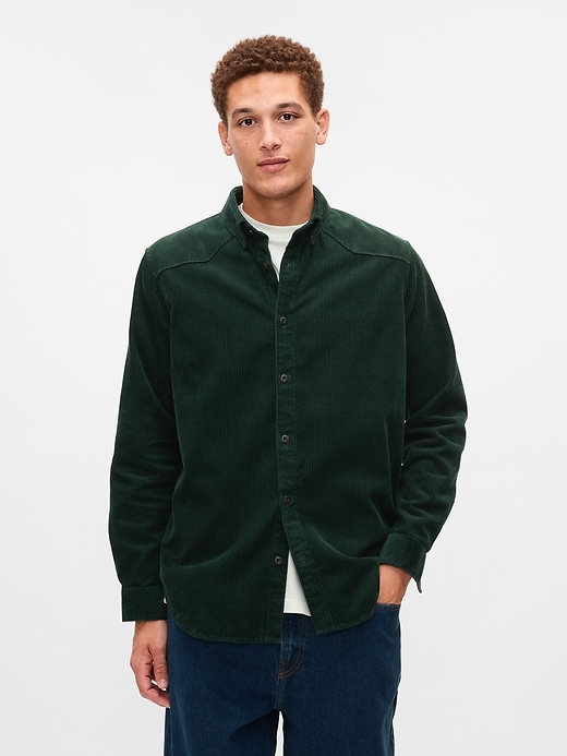 1 of 8 showing, with the color essex green of product Corduroy Western Shirt