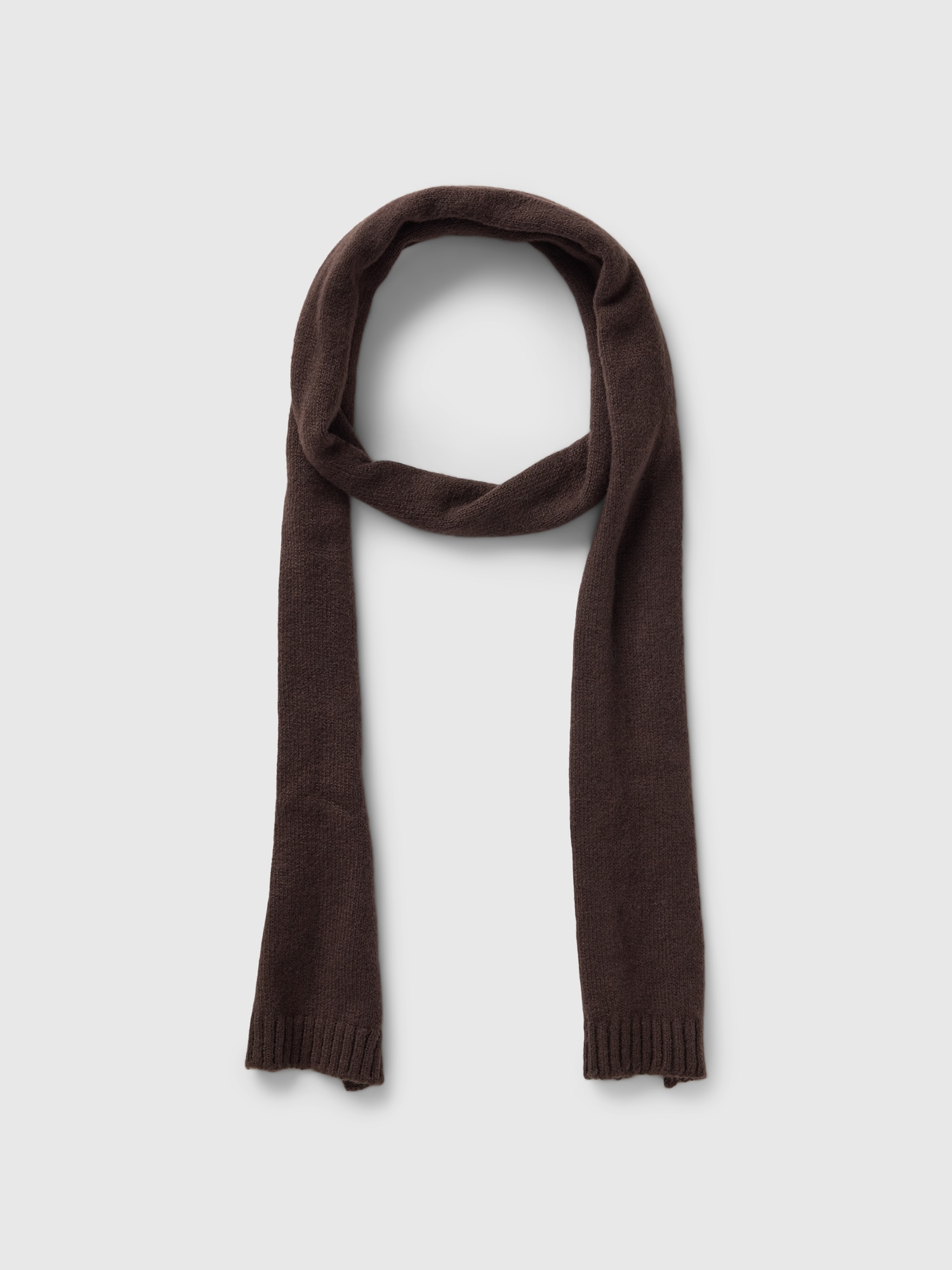 CashSoft Skinny Scarf - Brown