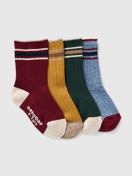View large product image 1 of 1. Baby & Toddler Athletic Crew Socks (4-Packs)