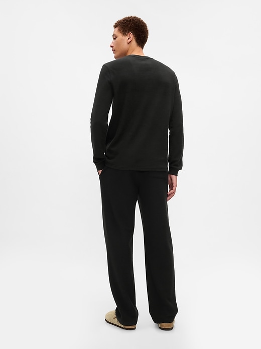 2 of 8 showing, with the color BLACK of product Rib Henley PJ Shirt