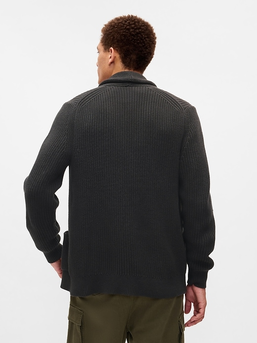 2 of 8 showing, with the color MOONLESS NIGHT of product Textured Rib Shawl Cardigan