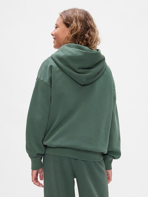 2 of 8 showing, with the color essex green of product Gap × Disney Kids VintageSoft Mickey Mouse Logo Hoodie