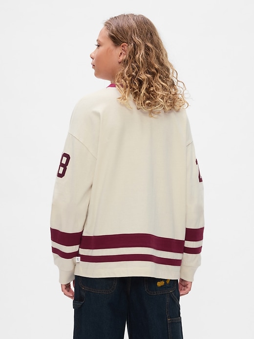 2 of 8 showing, with the color chino of product Gap × Disney Kids Varsity Jersey T-Shirt