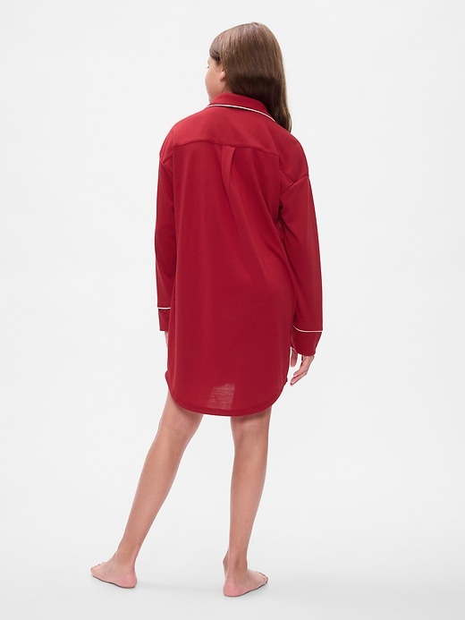 2 of 8 showing, with the color sled red of product Kids Recycled Oversized PJ Dress