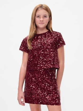 Kids Sequin Velvet Top