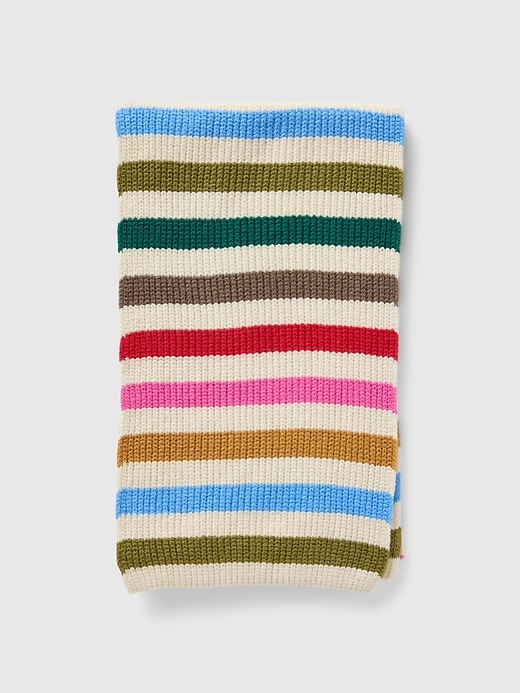 1 of 8 showing, with the color HAPPY STRIPE of product CashSoft Rib Scarf