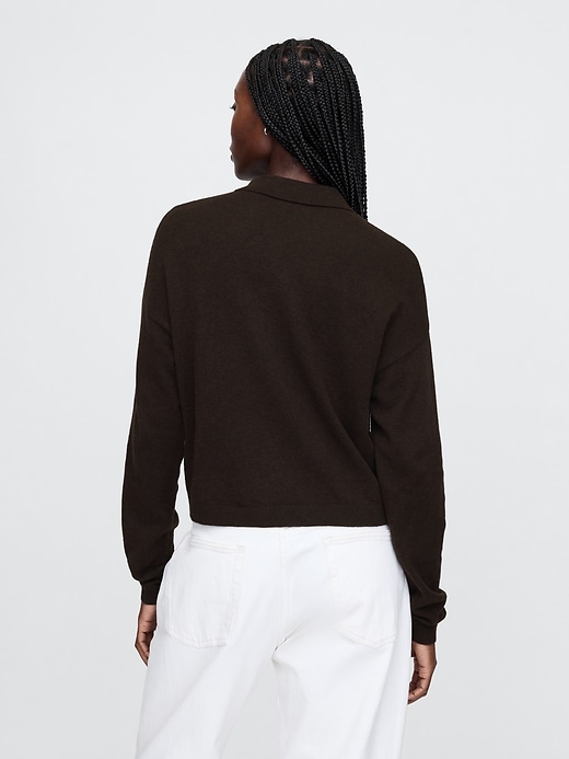 2 of 8 showing, with the color terra brown of product CashSoft Relaxed Polo Sweater