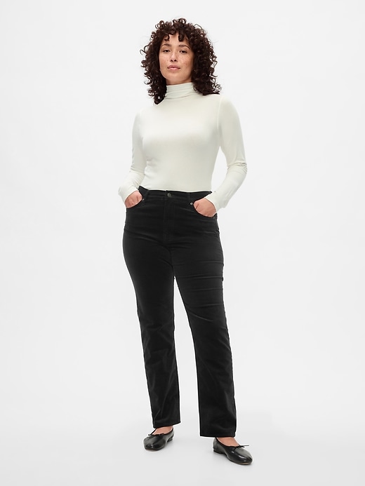 Image number 5 showing, High Rise Velvet '90s Straight Pants