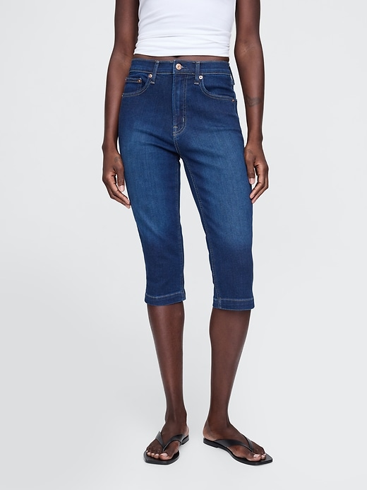 Image number 2 showing, High Rise Cropped Capri Jeans