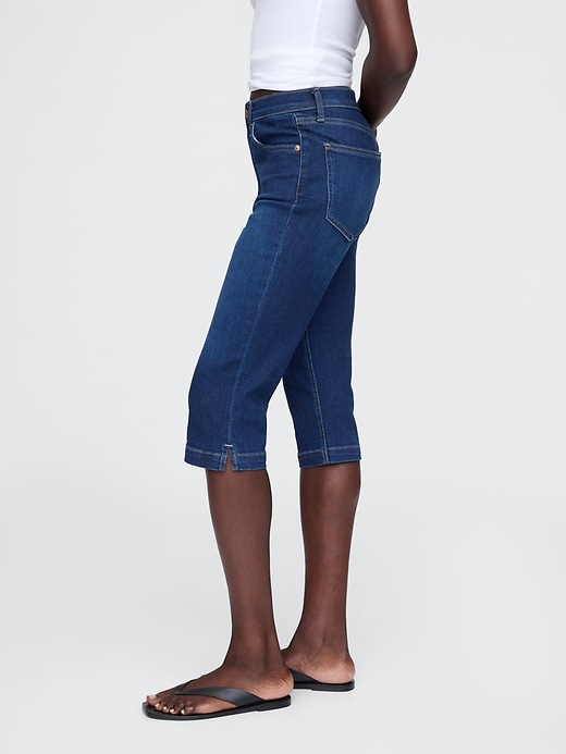 Image number 3 showing, High Rise Cropped Capri Jeans