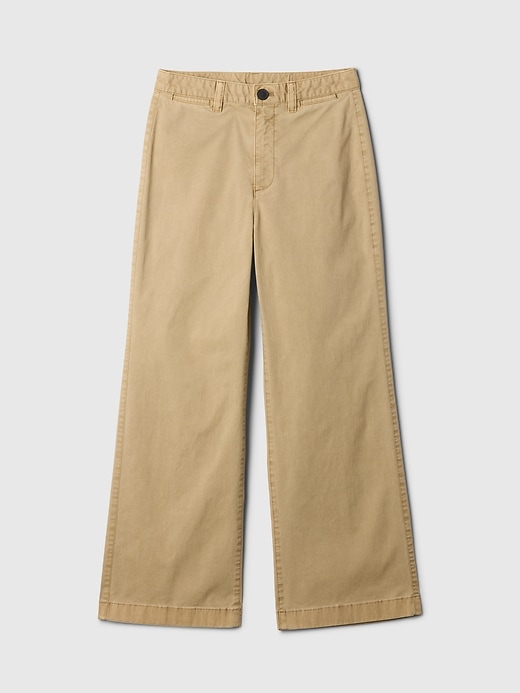 Image number 7 showing, High Rise Stride Wide-Leg Ankle Khakis