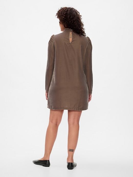 Image number 6 showing, Recycled Velvet Puff-Sleeve Mini Dress