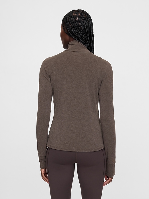 2 of 8 showing, with the color terra brown of product GapFit Breathe Turtleneck