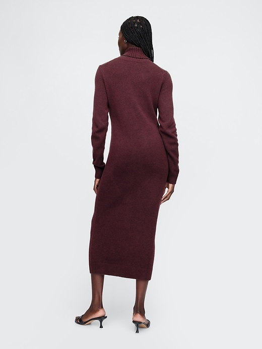 2 of 8 showing, with the color noir red of product CashSoft Turtleneck Maxi Sweater Dress