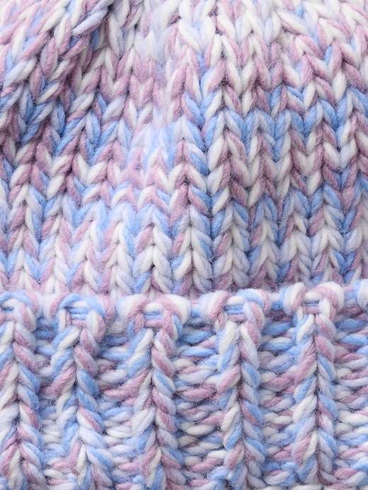 2 of 8 showing, with the color purple of product Kids Chunky Knit Beanie Set