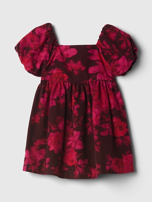 2 of 8 showing, with the color red delicious of product Baby & Toddler Puff-Sleeve Corduroy Dress