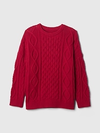 Pullover with V neck and cable-knit design