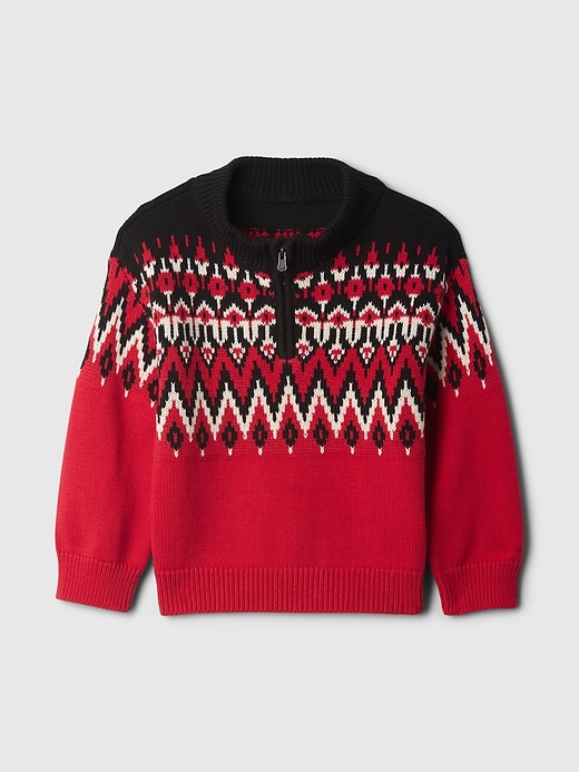 Image number 2 showing, Baby & Toddler Fair Isle Half-Zip Sweater