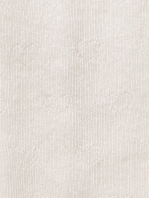 2 of 8 showing, with the color new off white of product Baby & Toddler Pointelle Heart Tights