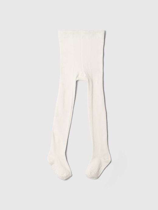 1 of 8 showing, with the color new off white of product Baby & Toddler Pointelle Heart Tights