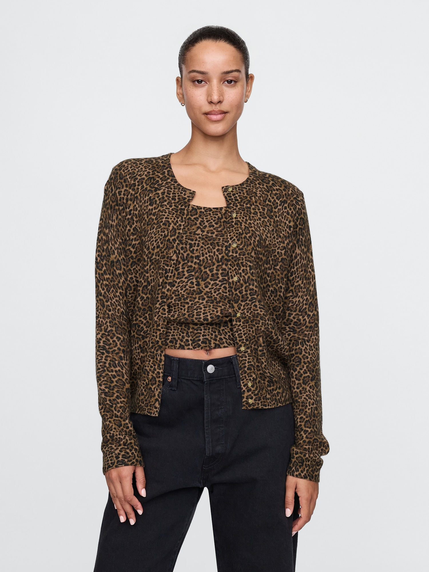 Gap leopard cardigan discount
