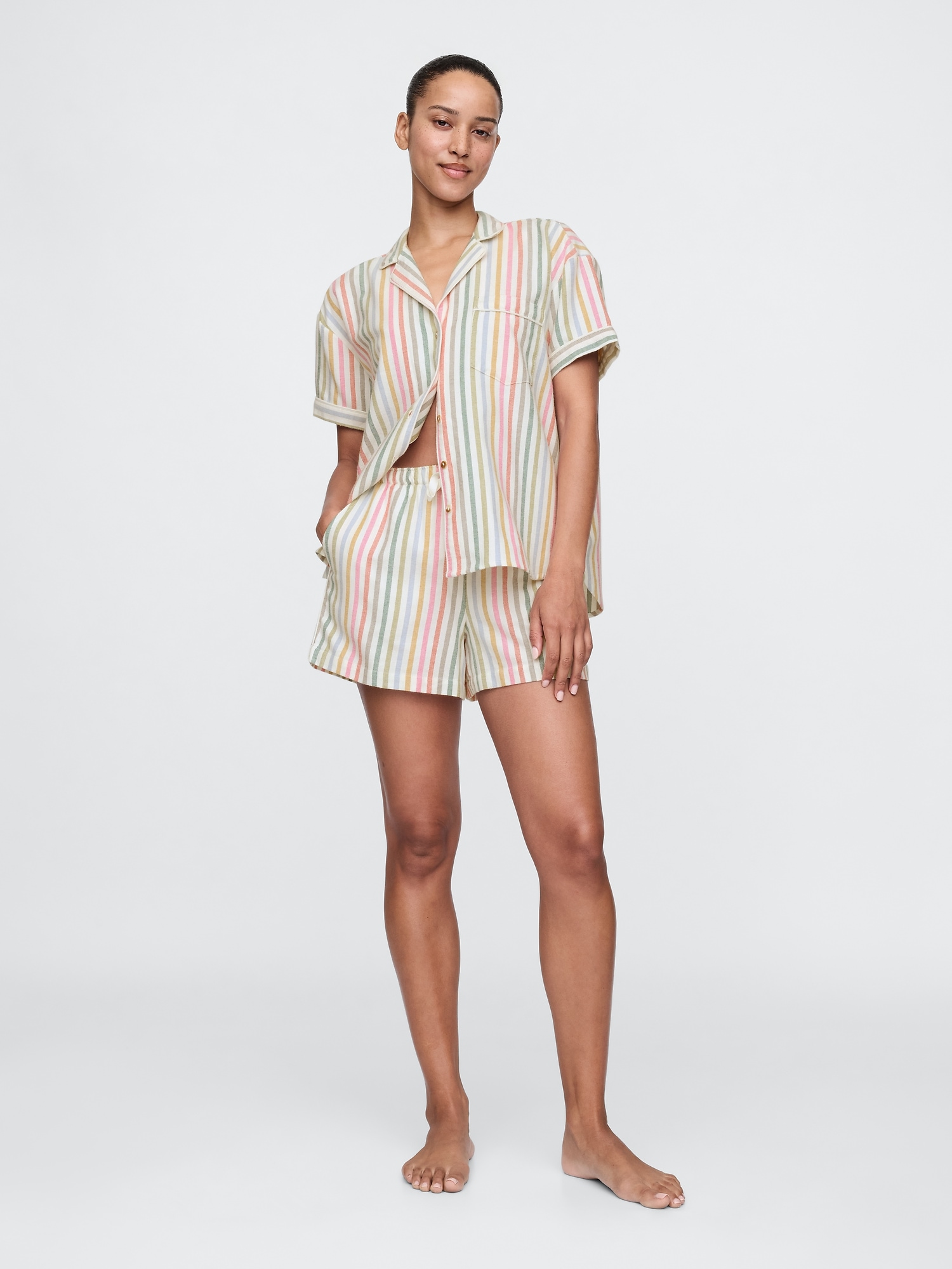 Flannel PJ Shorts Set