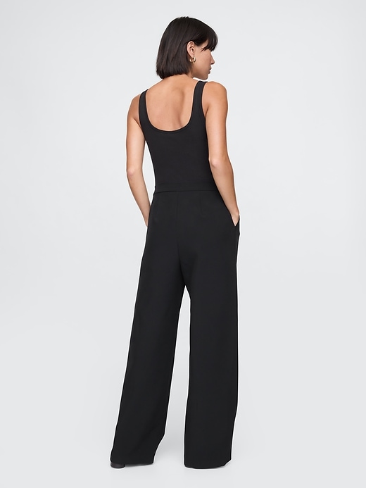 2 of 8 showing, with the color black of product Mixed Media Jumpsuit