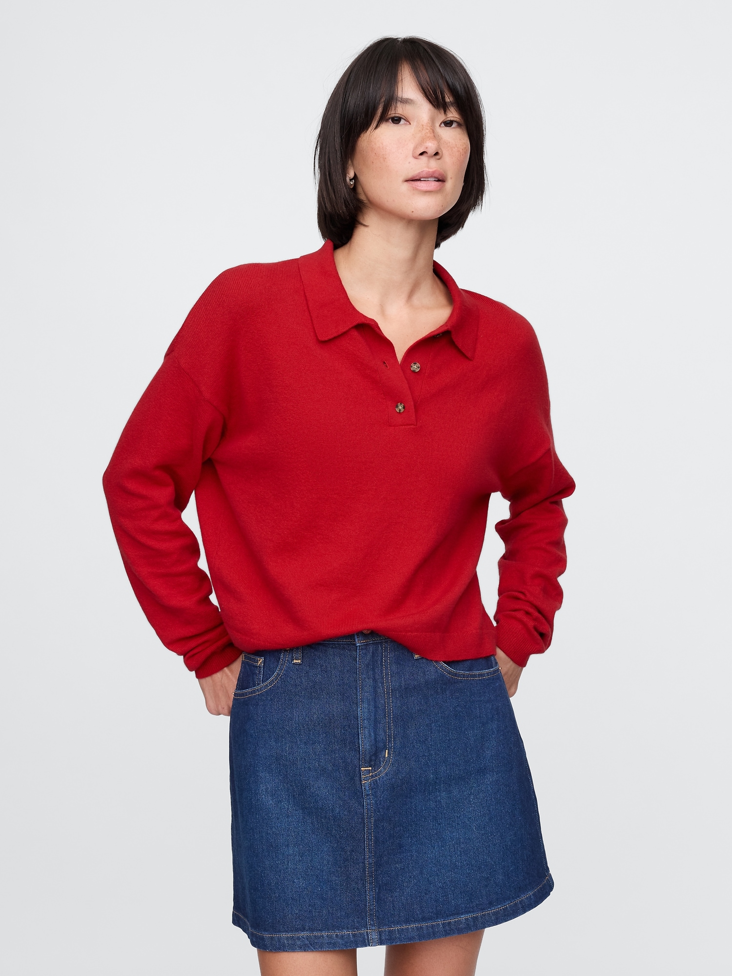Red polo sweater hotsell
