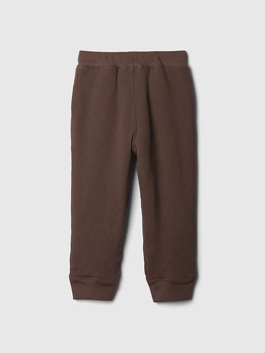 2 of 8 showing, with the color palomino brown of product Baby & Toddler Sherpa-Lined Thermal Pants