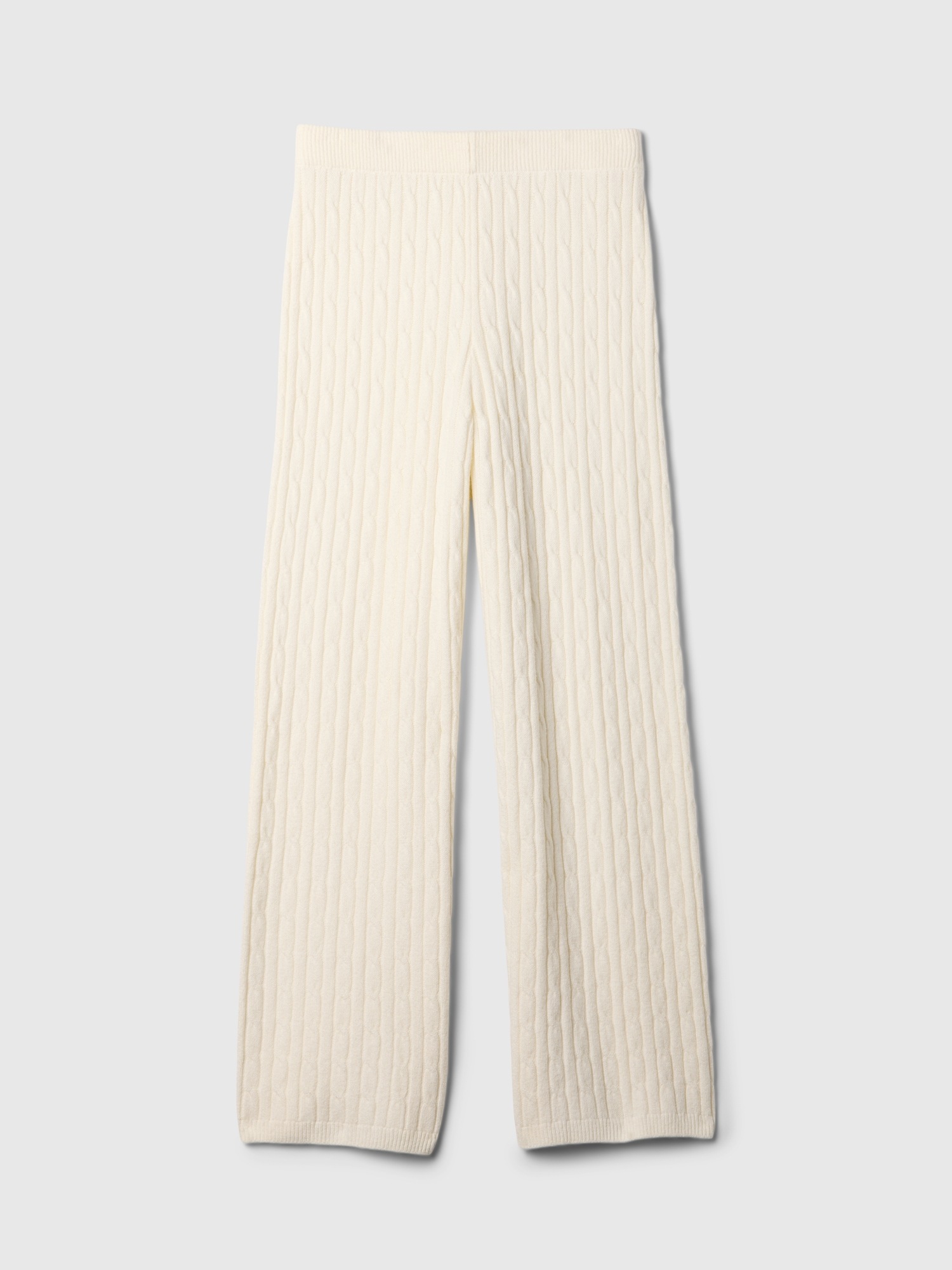 Женские брюки Gap CashSoft Cable-Knit Sweater Pants, цвет: Кремовый бежевый — фото 5