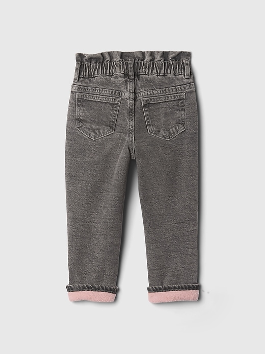 2 of 8 showing, with the color grey wash of product Baby & Toddler Cozy Just Like Mom Jeans