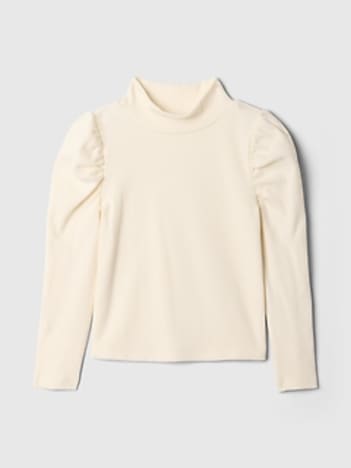 Baby & Toddler Puff-Sleeve Rib Mockneck