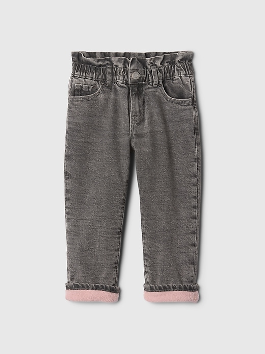1 of 8 showing, with the color grey wash of product Baby & Toddler Cozy Just Like Mom Jeans